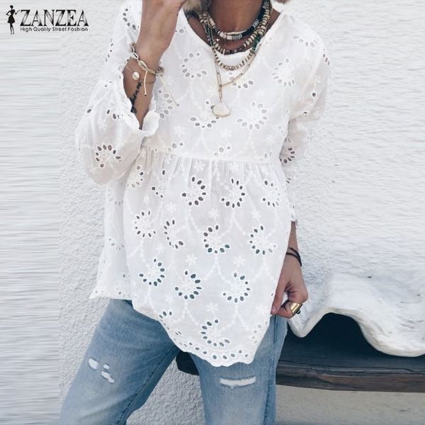 zanzea women 3/4 sleeve hollow out blouse autumn lace crochet shirt plus size female back button down blusa femininas solid y200402, White
zanzea women 3/4 sleeve hollow out blouse autumn lace crochet shirt plus size female back button down blusa femininas solid y200402, White