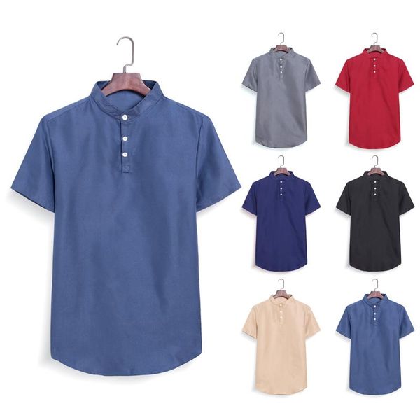 202 summer running new men's three button short-sleeved shirt solid color fashion casual shirt 6 colors, White;black
202 summer running new men's three button short-sleeved shirt solid color fashion casual shirt 6 colors, White;black