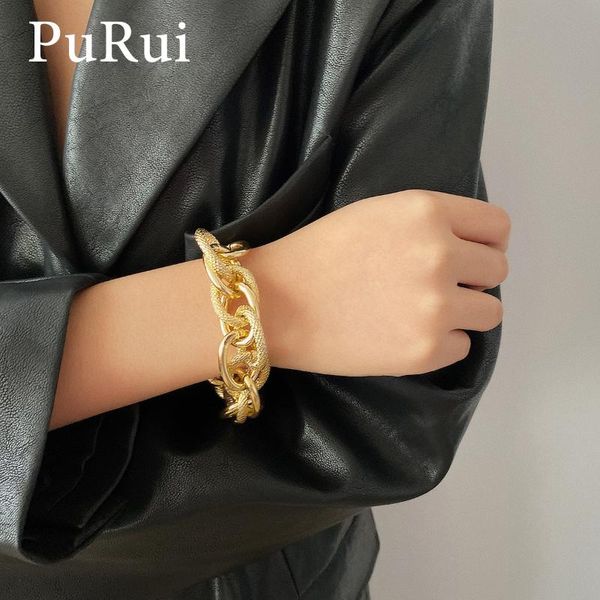 purui gold color chain bracelet for women punk aluminum metal circle bracelets bangles luxury fashion female hip hop jewelry, Black
purui gold color chain bracelet for women punk aluminum metal circle bracelets bangles luxury fashion female hip hop jewelry, Black