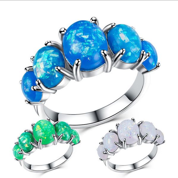 european and american new womens ring artificial opal opal big diamond shape copper white gold plated, Silver
european and american new womens ring artificial opal opal big diamond shape copper white gold plated, Silver