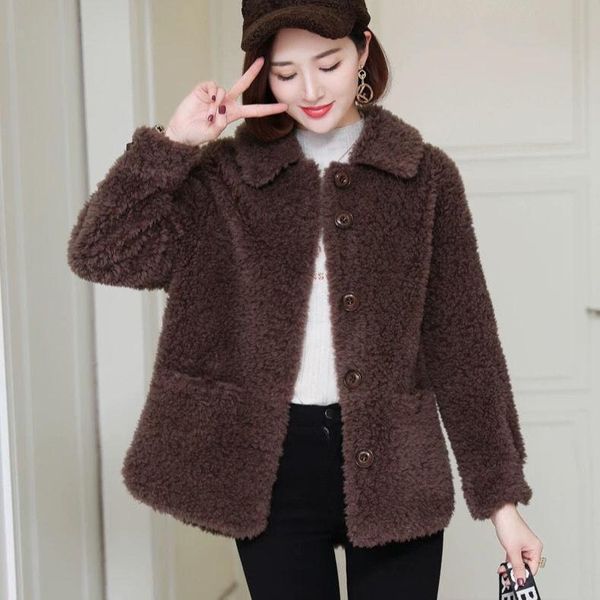 women 2021 autumn winter real fur coat female casual warm fluffy cozy wool jacket ladies granular sheep shearling outerwear y544, Black
women 2021 autumn winter real fur coat female casual warm fluffy cozy wool jacket ladies granular sheep shearling outerwear y544, Black