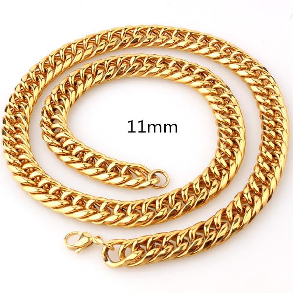 11mm gold curb cuban link chain necklace jewelry stainless steel accessory for motorcycle man 7-40inch, Silver
11mm gold curb cuban link chain necklace jewelry stainless steel accessory for motorcycle man 7-40inch, Silver