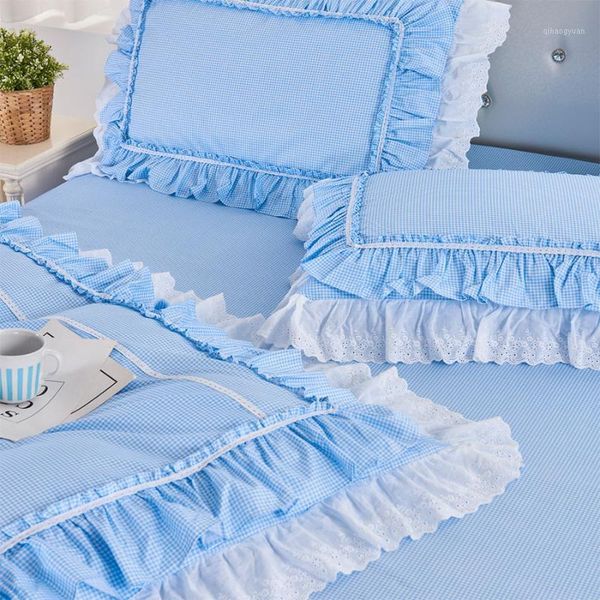 blue plaid ruffle lace bedding sets,twin full king cute cotton single double bedclothes bedspreads pillow case quilt cover1
blue plaid ruffle lace bedding sets,twin full king cute cotton single double bedclothes bedspreads pillow case quilt cover1