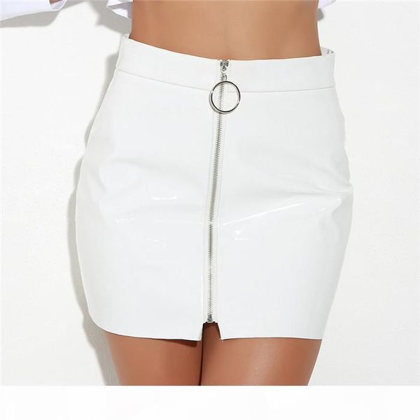 high waist glossy short faux pu leather mini skirt party zipper ring punk white black bandage skirt women pencil skirts
high waist glossy short faux pu leather mini skirt party zipper ring punk white black bandage skirt women pencil skirts