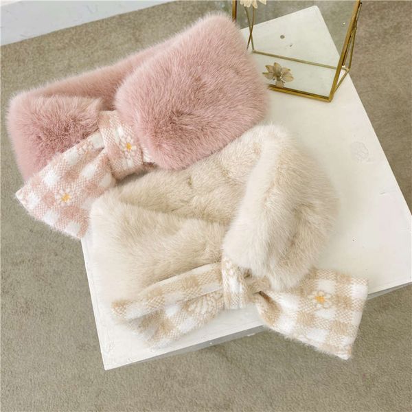version autumn winter korean baby rabbit cross neckband ins checkered daisy stitching plush scarf for boys and girls, Red;brown
version autumn winter korean baby rabbit cross neckband ins checkered daisy stitching plush scarf for boys and girls, Red;brown