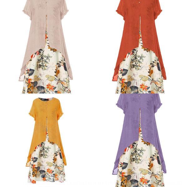 new cotton linen printed round neck fake two piece dress in spring and summer 2020 short cotton and linen pullover sleeve pullover skirt wmc, Black;gray
new cotton linen printed round neck fake two piece dress in spring and summer 2020 short cotton and linen pullover sleeve pullover skirt wmc, Black;gray