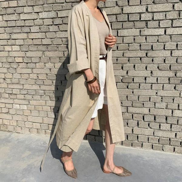 2020 new korean style trench coat women cotton & linen long coats solid loose sleeved oversized autumn overcoat casual outwear1, Tan;black
2020 new korean style trench coat women cotton & linen long coats solid loose sleeved oversized autumn overcoat casual outwear1, Tan;black
