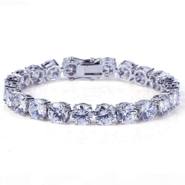 8mm hip hop gold bracelet men's cuban chain iced out bling bling zircon bracelet, Golden;silver
