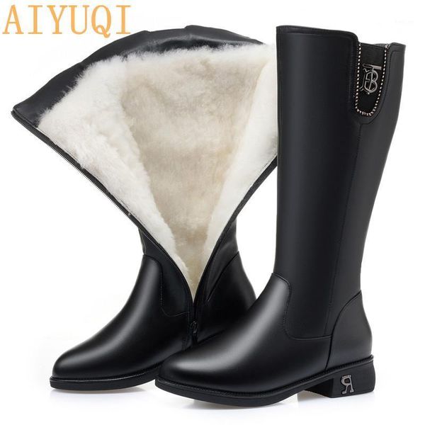 aiyuqi women's winter boots large size genuine leather fashion women high boots wool warm shiny ladies motorcycle1, Black
aiyuqi women's winter boots large size genuine leather fashion women high boots wool warm shiny ladies motorcycle1, Black