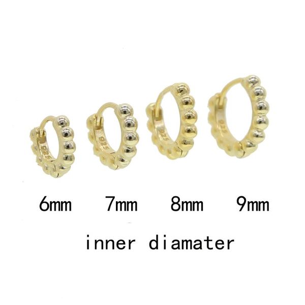 925 sterling silver 6mm 7mm 8mm 9mm pendientes soho mini huggies plain hoops circle beaded earring piercing women girls jewelry, Golden;silver
925 sterling silver 6mm 7mm 8mm 9mm pendientes soho mini huggies plain hoops circle beaded earring piercing women girls jewelry, Golden;silver