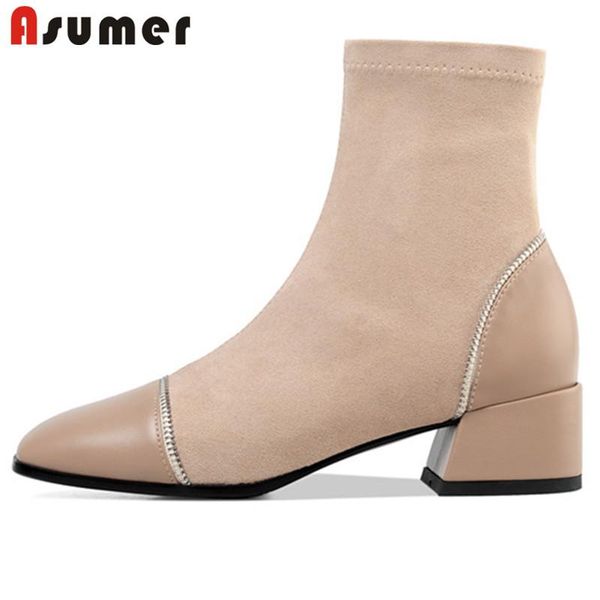 asumer 2020 big size 43 women ankle zipper square heel comfortable casual shoes autumn winter elastic boots ladies, Black
asumer 2020 big size 43 women ankle zipper square heel comfortable casual shoes autumn winter elastic boots ladies, Black