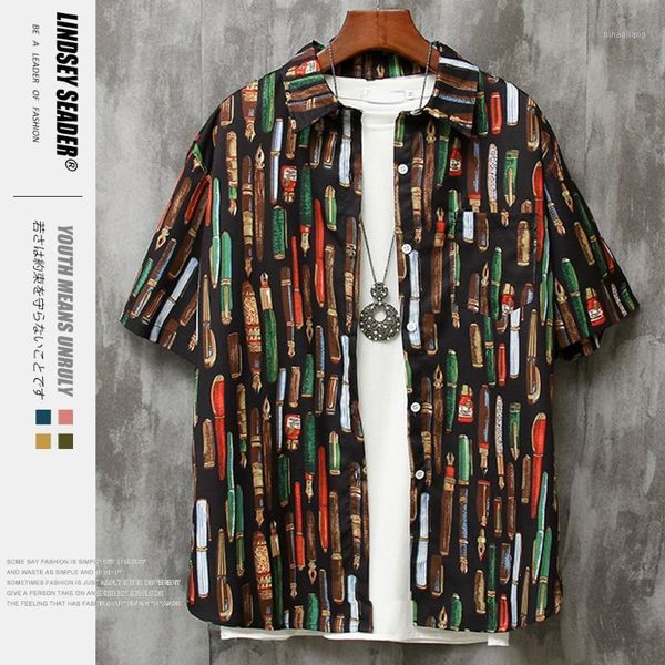 men's casual shirts lindsey seader pen characters full printed striped retro shirt men 2021 summer fashion hip hop short sleeve for men, White;black
men's casual shirts lindsey seader pen characters full printed striped retro shirt men 2021 summer fashion hip hop short sleeve for men, White;black