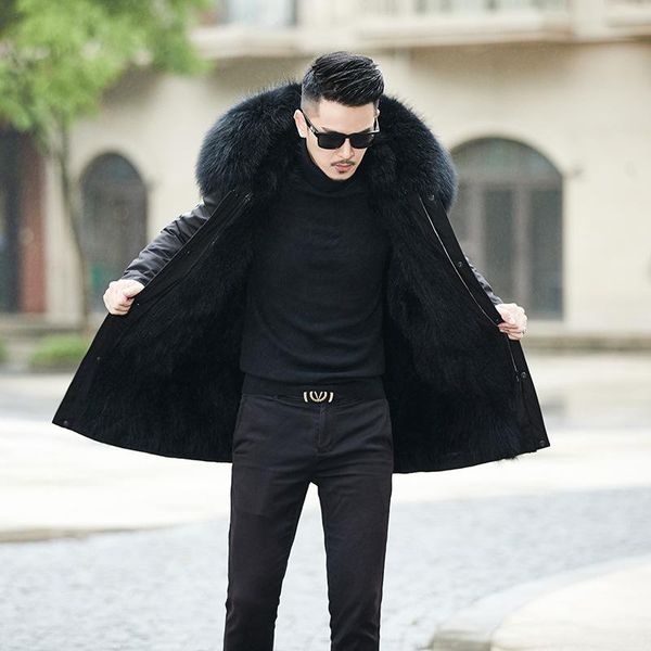 men's leather & faux sent to overcome man fur coat 20 hair bladder removable true, Black
men's leather & faux sent to overcome man fur coat 20 hair bladder removable true, Black