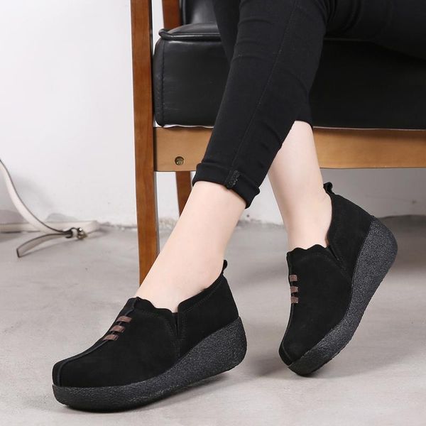 women flats platform shoes cow suede womens casual walk shoes comfort female sneakers fashion lady loafers moccasins zapatos de mujer 5 cm, Black
women flats platform shoes cow suede womens casual walk shoes comfort female sneakers fashion lady loafers moccasins zapatos de mujer 5 cm, Black