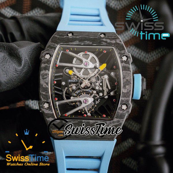 new 43mm rm27-02 skeleton dial miyota automatic mens watch black tpt carbon fiber case blue rubber strap sport watches swrm swisstime, Slivery;brown
new 43mm rm27-02 skeleton dial miyota automatic mens watch black tpt carbon fiber case blue rubber strap sport watches swrm swisstime, Slivery;brown