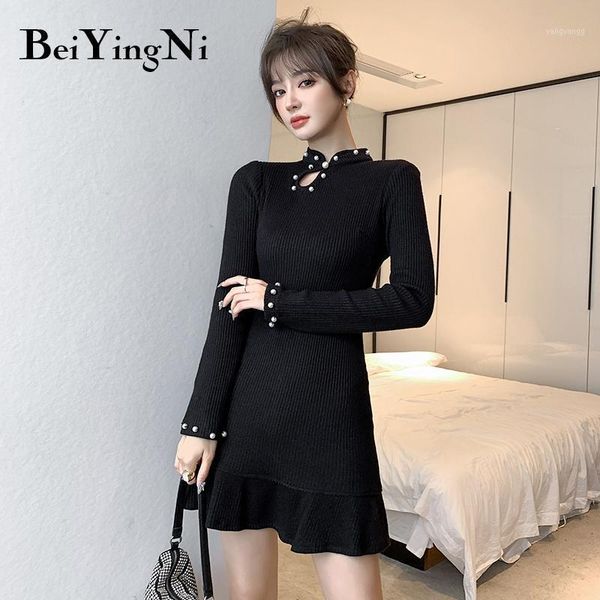 beiyingni winter beading long sleeve knitted package dress women simple elegant black short dresses office lady slim vestidos1, Black;gray
beiyingni winter beading long sleeve knitted package dress women simple elegant black short dresses office lady slim vestidos1, Black;gray
