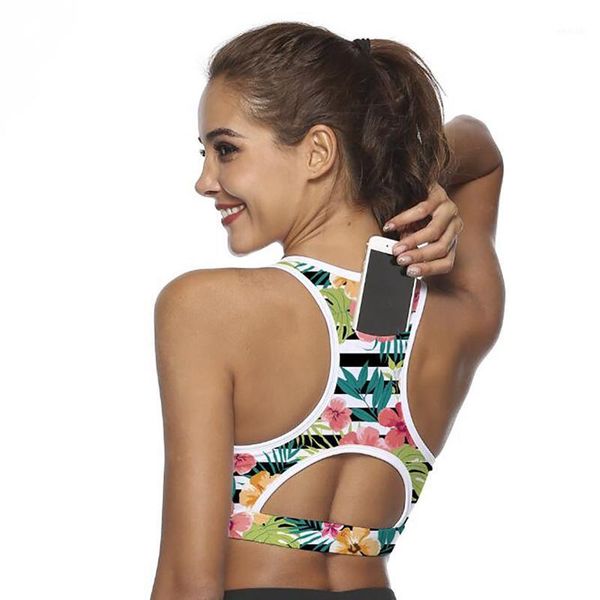 women sports bra with phone pocket print yoga fitness running push up underwear haut female padding gym bras wireless, White;black
women sports bra with phone pocket print yoga fitness running push up underwear haut female padding gym bras wireless, White;black
