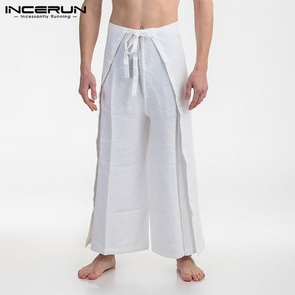 incerun mens pants solid color wide leg pants leisure cotton lace up jogger trousers man casual zipper pantalones streetwear 5xl, Black
incerun mens pants solid color wide leg pants leisure cotton lace up jogger trousers man casual zipper pantalones streetwear 5xl, Black
