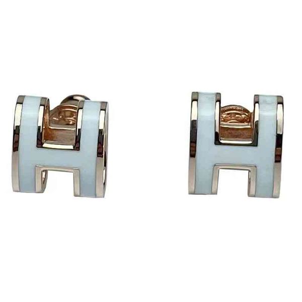 earrings enamel copper plated 18k rose gold classic oval female earrings, Silver