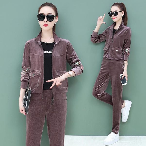 3pcs women tracksuit sportswear velvet autumn loose running jogging fitness outfit leisure set sport suit jacket+sweatshirt+pant, Black;blue
3pcs women tracksuit sportswear velvet autumn loose running jogging fitness outfit leisure set sport suit jacket+sweatshirt+pant, Black;blue