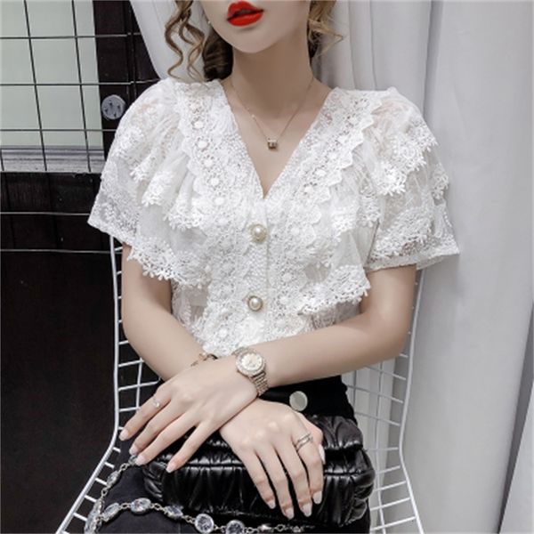 sweet will see and blot white button women shirts lace hollow out women's clothes esce
sweet will see and blot white button women shirts lace hollow out women's clothes esce
