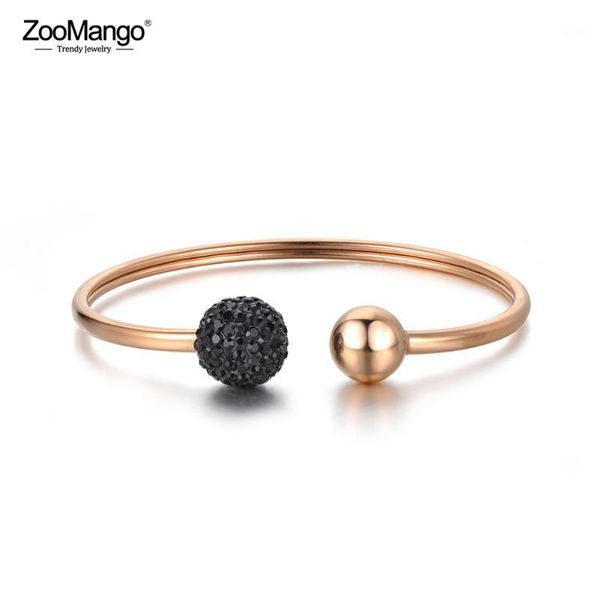 zoomango rhinestone clay titanium steel open cuff bracelets bangles rose gold wedding bangle jewelry for women zb180361, Black
zoomango rhinestone clay titanium steel open cuff bracelets bangles rose gold wedding bangle jewelry for women zb180361, Black