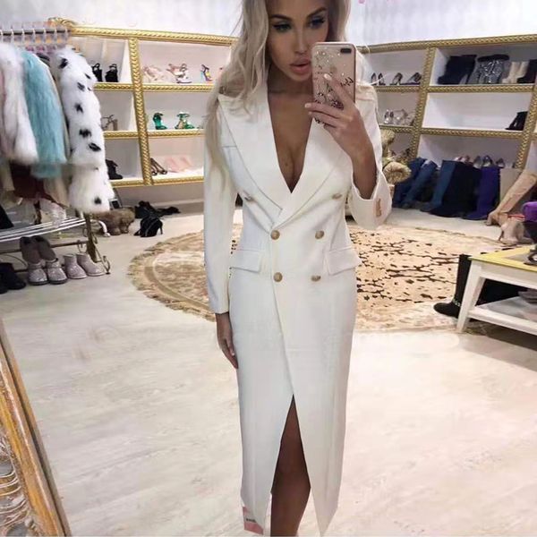 2020 spring new women's slim coat windbreaker black deep v-neck double-breasted tights long-sleeved jacketx1016, Black;brown 
2020 spring new women's slim coat windbreaker black deep v-neck double-breasted tights long-sleeved jacketx1016, Black;brown