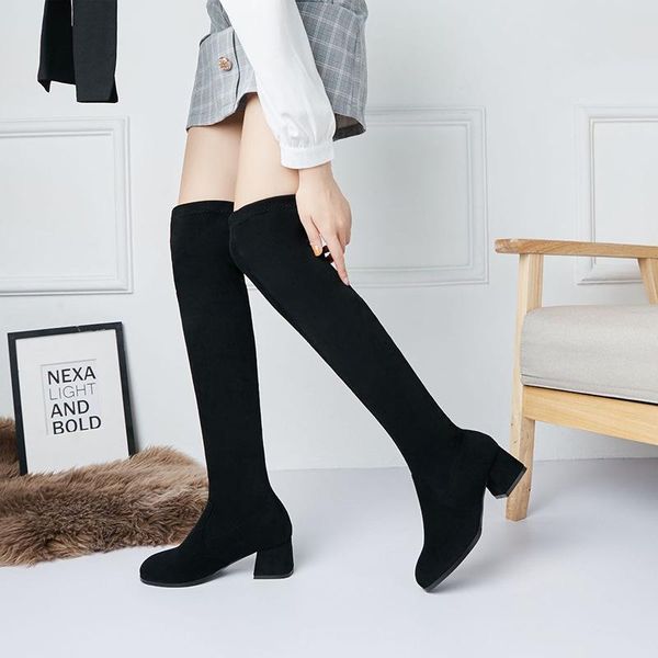 boots women's autumn winter plus velvet stretch long suede round head over the knee thigh high womem shoes fd-114, Black
boots women's autumn winter plus velvet stretch long suede round head over the knee thigh high womem shoes fd-114, Black