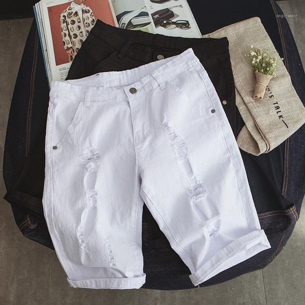 man's white half length with holes denim shorts men's korean-style slim fit thin elasticity students casual pants1, Blue
man's white half length with holes denim shorts men's korean-style slim fit thin elasticity students casual pants1, Blue
