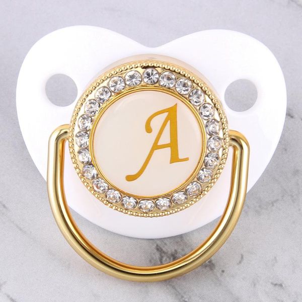 0-12 Months Luxury Baby Pacifier Blingbling Initials Letter Pacifier With Rhinestones Orthodontic Dummy Crystal Nipple