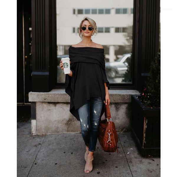 women blouse off shoulder overlap poncho blouses women clothing casual solid asymmetric 2020 fall ladies pullover shirts1, White
women blouse off shoulder overlap poncho blouses women clothing casual solid asymmetric 2020 fall ladies pullover shirts1, White
