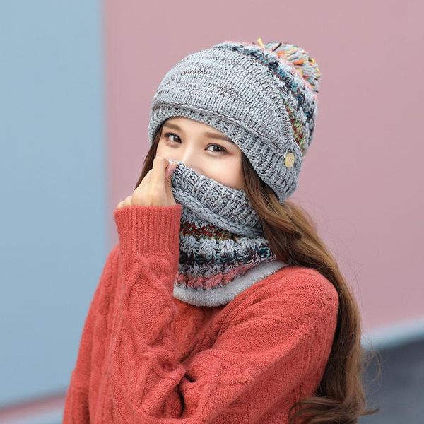 beanie/skull caps winter knitted thick warm beanie hat women fashion all match street windproof skullies with scarf bonnets ball 6 colors, Blue;gray
beanie/skull caps winter knitted thick warm beanie hat women fashion all match street windproof skullies with scarf bonnets ball 6 colors, Blue;gray