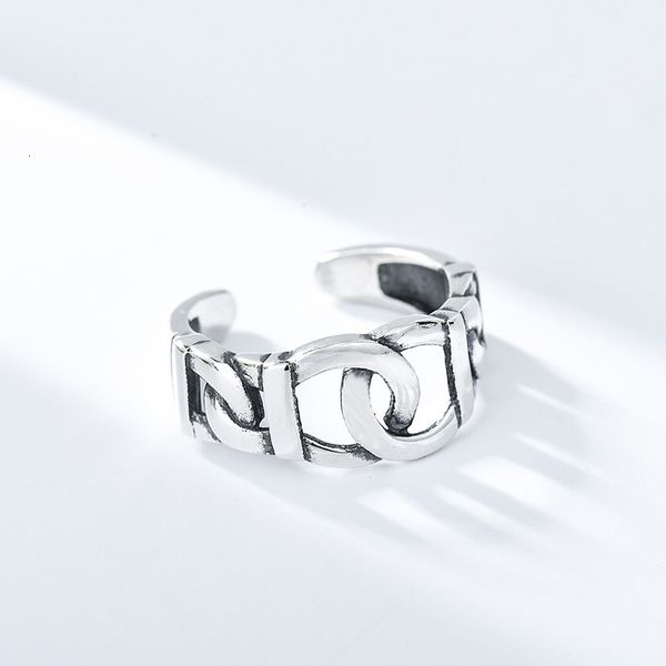 s925 sterling thai silver chain knitting women's punk style simple ring 
s925 sterling thai silver chain knitting women's punk style simple ring