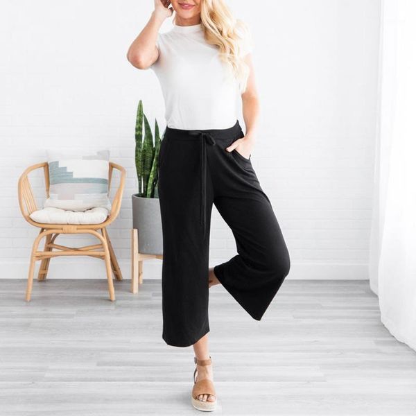 women's fashion wide leg long casual summer flare high waist elastic waist solid loose culotte trousers cropped pants#31, Black;white
women's fashion wide leg long casual summer flare high waist elastic waist solid loose culotte trousers cropped pants#31, Black;white