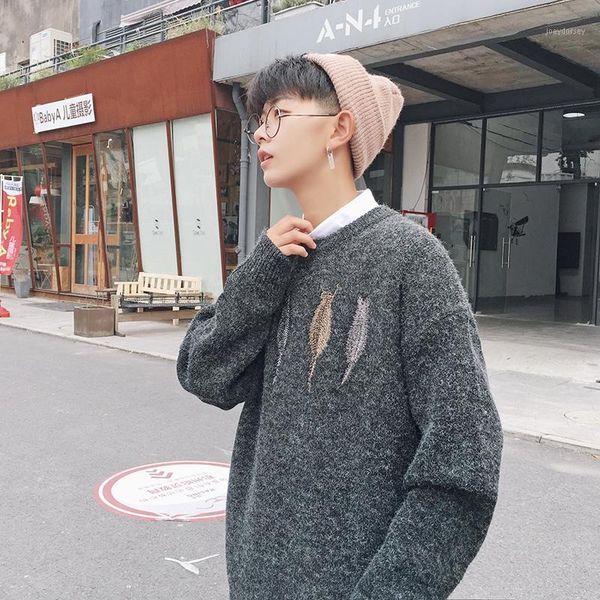 2019 autumn new japanese loose youth korean fashion men's round neck pullover casual long-sleeved large size sweater1, White;black
2019 autumn new japanese loose youth korean fashion men's round neck pullover casual long-sleeved large size sweater1, White;black
