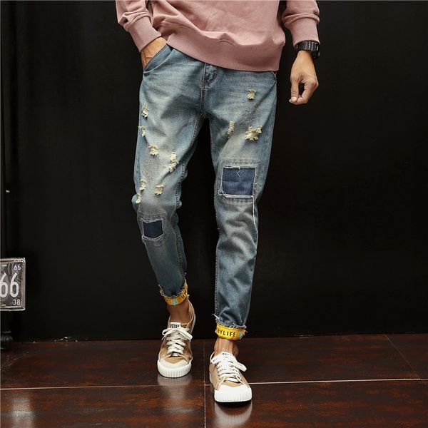 ienu3 perth summer jeans youth korean student new and jeans ankle pants style fashion hole beggar pants men's clothing v2sqi, Blue
ienu3 perth summer jeans youth korean student new and jeans ankle pants style fashion hole beggar pants men's clothing v2sqi, Blue