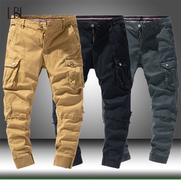khaki casual pants men military tactical joggers cargo pants male multi-pocket fashions black trousers sweatpants 201110
khaki casual pants men military tactical joggers cargo pants male multi-pocket fashions black trousers sweatpants 201110