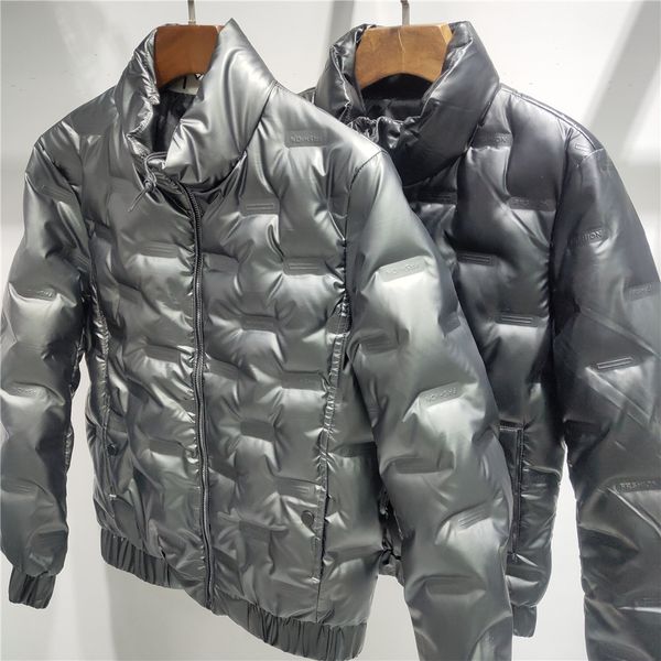 men's trend down 2020 winter new fashion short jaet young and middle-aged solid color bright top, Black
men's trend down 2020 winter new fashion short jaet young and middle-aged solid color bright top, Black