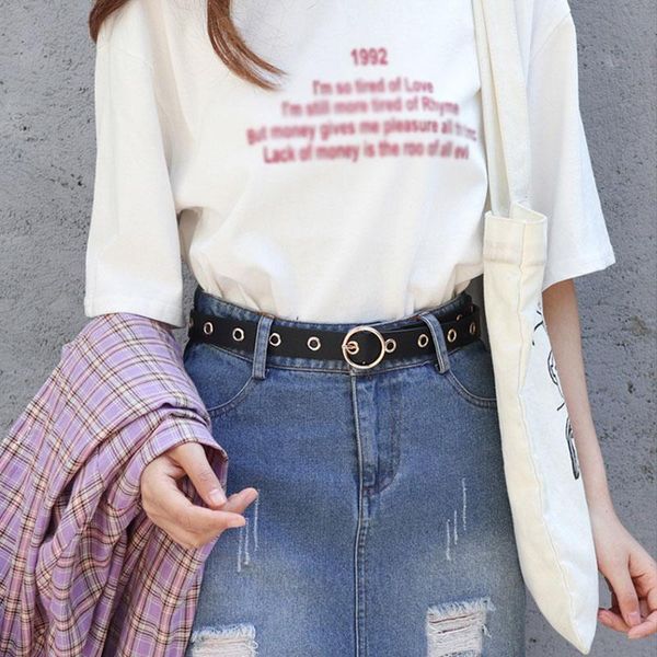 punk women pu leather belt metal breathable hole round pin buckle female fashion waist belts ladies jeans decoration waistband, Black;brown
punk women pu leather belt metal breathable hole round pin buckle female fashion waist belts ladies jeans decoration waistband, Black;brown