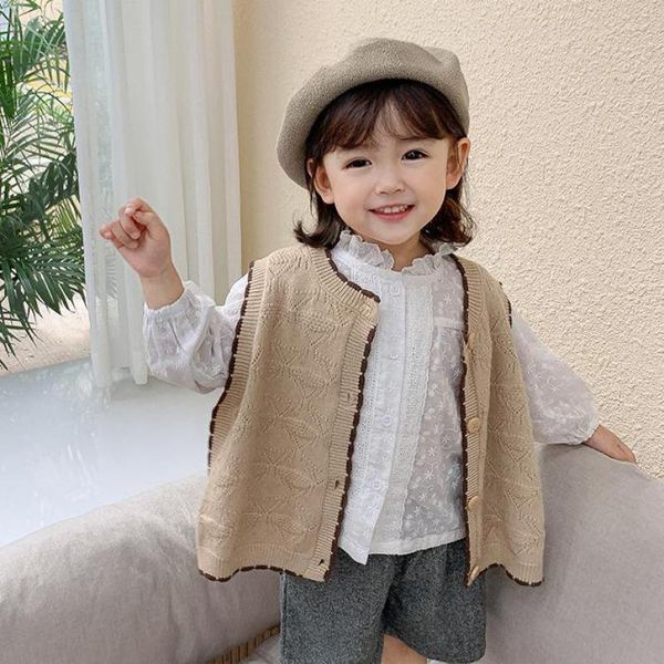 2021 spring new baby girl sleeveless knit vest cardigan single-breasted children clothes kids knitted sweater waistcoat m1pg, Blue
2021 spring new baby girl sleeveless knit vest cardigan single-breasted children clothes kids knitted sweater waistcoat m1pg, Blue