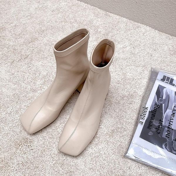 boots autumn and winter style nude elastic square toe thick heel short women mid-heel ankle women's, Black
boots autumn and winter style nude elastic square toe thick heel short women mid-heel ankle women's, Black