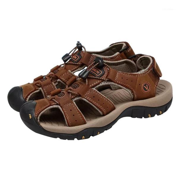men's sandals summer leather men shoes sandals soft non-slip comfortable outdoor men fashion big size 481, Black
men's sandals summer leather men shoes sandals soft non-slip comfortable outdoor men fashion big size 481, Black