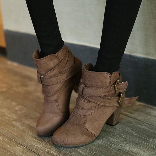 casual shoes woman boots high heels 2020 spring autumn ankle boots women shoes buckle round toe women botas mujer, Black
casual shoes woman boots high heels 2020 spring autumn ankle boots women shoes buckle round toe women botas mujer, Black