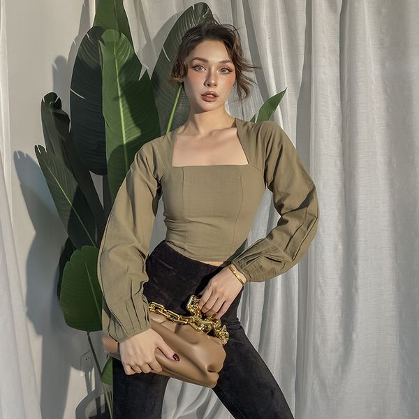 2021 new autumn winter fashions vintage cotton from shirts square neckline 88en, White
2021 new autumn winter fashions vintage cotton from shirts square neckline 88en, White