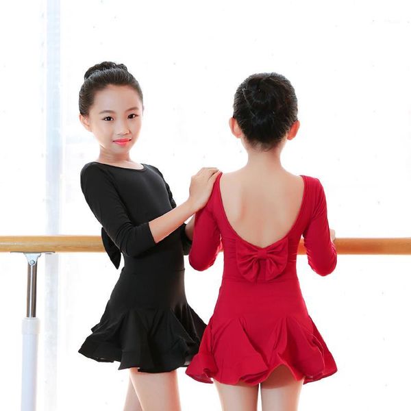 girls latin dance dress children kids v-back bowknot salsa tango ballroom dance costumes1, Black;red
girls latin dance dress children kids v-back bowknot salsa tango ballroom dance costumes1, Black;red