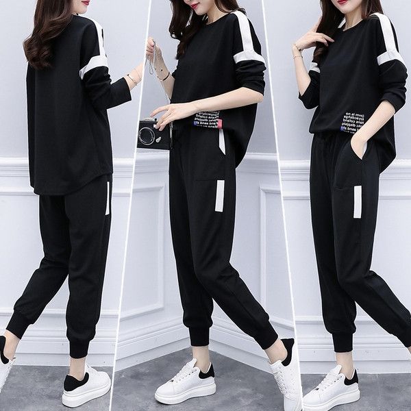 spring and autumn overweight women's new casual suit pants suitfat mm casual pants set cover belly fashion sweater long sleeve two piec, Gray
spring and autumn overweight women's new casual suit pants suitfat mm casual pants set cover belly fashion sweater long sleeve two piec, Gray