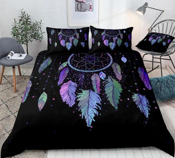 3 pieces dream catcher bedding colorful vibrant feathers bed set black duvet cover set boho mandala quilt cover dropship1
3 pieces dream catcher bedding colorful vibrant feathers bed set black duvet cover set boho mandala quilt cover dropship1
