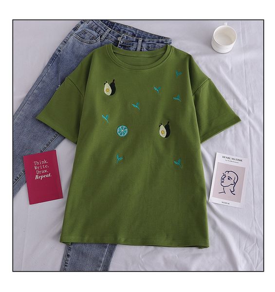 2021 new summer student half oversized t-shirts women ulzzang korean style fruits embroidered girls fashion white dcze
2021 new summer student half oversized t-shirts women ulzzang korean style fruits embroidered girls fashion white dcze