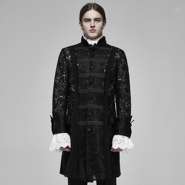 punk rave men's see-through jacquard long coat retro lace mesh fabric stand collar party evening wedding long jacket1, Tan;black
punk rave men's see-through jacquard long coat retro lace mesh fabric stand collar party evening wedding long jacket1, Tan;black
