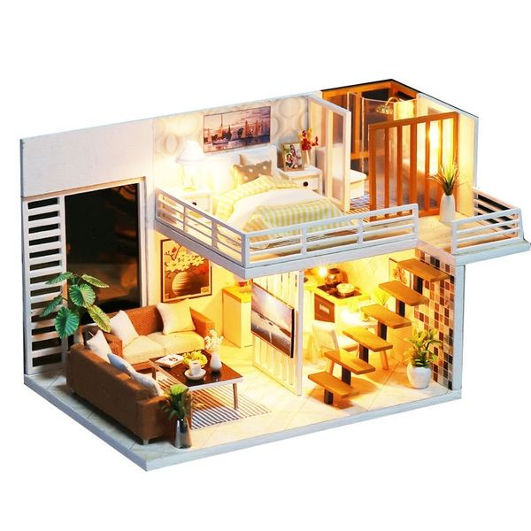 diy model doll house miniature dollhouse with furnitures led 3d wooden house toys for children gift handmade crafts y200413
diy model doll house miniature dollhouse with furnitures led 3d wooden house toys for children gift handmade crafts y200413